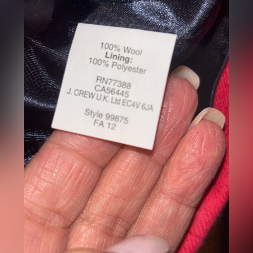 J. Crew Women's Wool Pink/Navy Jacket- Military Style Size 2 - Picture 6 of 13